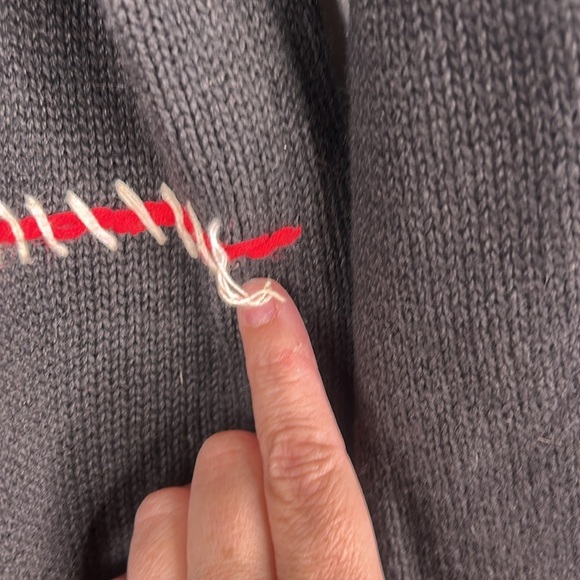 Victoria Jones Vintage Black Knit Aztec Boho Beaded Cowl Neck Sweater Size Large - Picture 4 of 8